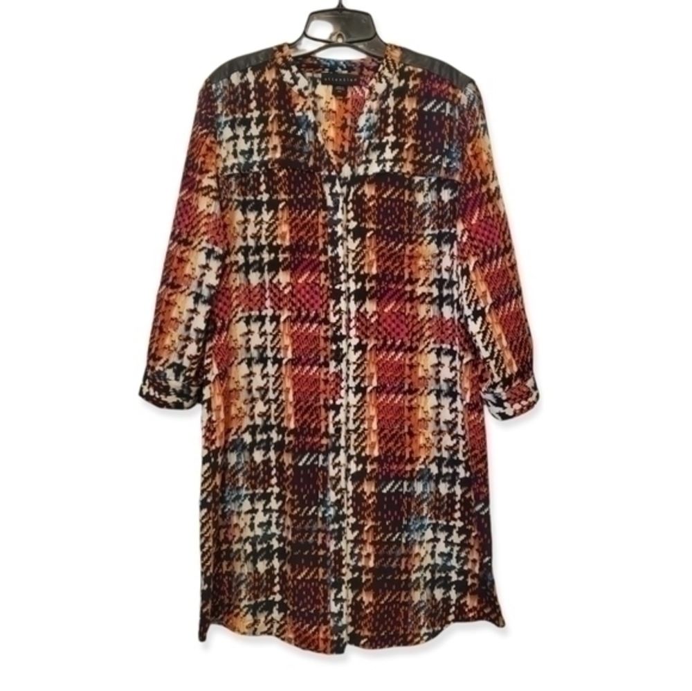 Attention Geometric Shirt Dress